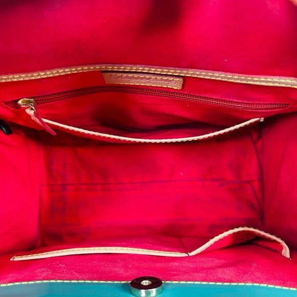 Dooney & Bourke Mint Green Patent Leather Janine Handbag - 12.5” x 9.5” x 6” - Picture 3 of 11